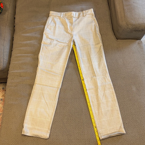 Women’s Cream Checkered Pants - Picture 4 of 4